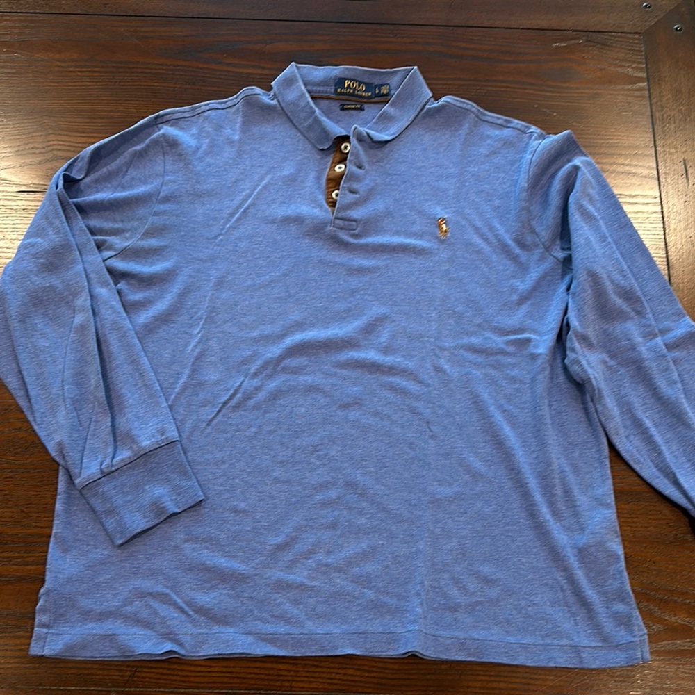 Polo by Ralph Lauren Men's Blue Long Sleeve Shirt